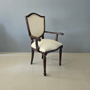 Vintage Ahşap Sandalye - Klasik Kollu Sandalye - Yemek Odası Sandalyesi