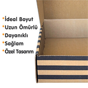 26x18x6cm Karton Kutu 10adet Desenli-kilitli | E-ticaret-kargo-hediye Kutusu