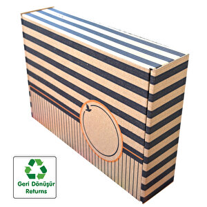 26x18x6cm Karton Kutu 10adet Desenli-kilitli | E-ticaret-kargo-hediye Kutusu