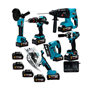 Şarjlı Pro 6'lı Makine Seti Matkap Dekupaj Daire Testere Taşlama Hilti Somun Sökme