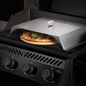 Termometreli Pizza Kapağı Paslanmaz Çelik
