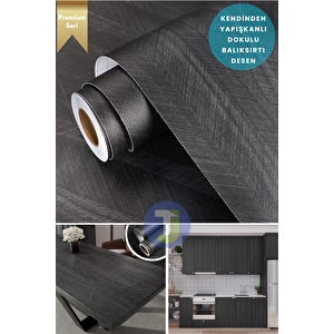 Technojet Kendinden Yapışkanlı Dokulu Balıksırtı Desen Premium Mutfak Duvar Dolap Kaplama 60cmx500cm