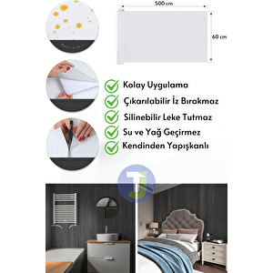 Technojet Kendinden Yapışkanlı Dokulu Balıksırtı Desen Premium Mutfak Duvar Dolap Kaplama 60cmx500cm