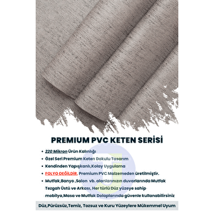 Technojet Kendinden Yapışkanlı Dokulu Keten Görünümlü Mutfak Salon Duvar Dolap Masa Kaplama 60x100cm