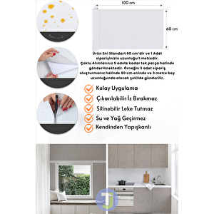 Technojet Kendinden Yapışkanlı Dokulu Keten Görünümlü Mutfak Salon Duvar Dolap Masa Kaplama 60x100cm