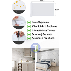 Technojet Kendinden Yapışkanlı Mermer Desen Premium Zemin Mutfak Duvar Dolap Masa Kaplama 60cmx500cm
