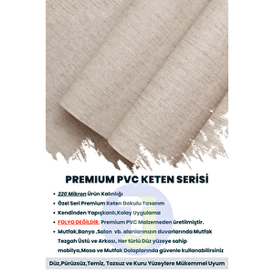 Technojet Kendinden Yapışkanlı Dokulu Keten Görünümlü Mutfak Salon Duvar Dolap Masa Kaplama 60x100cm