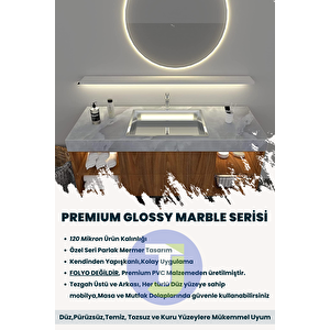 Technojet Kendinden Yapışkanlı Mermer Desen Folyo Mutfak Banyo Tezgah Duvar Kaplama 60cmx100cm