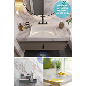 Technojet Kendinden Yapışkanlı Mermer Desen Folyo Mutfak Banyo Tezgah Duvar Kaplama 60cmx500cm