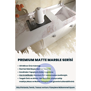 Technojet Kendinden Yapışkanlı Mermer Desen Folyo Mutfak Banyo Tezgah Duvar Kaplama 60cmx500cm