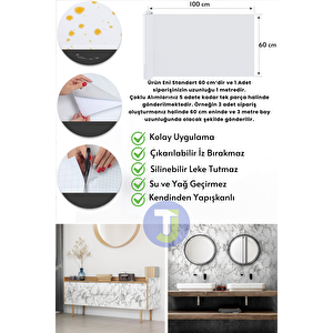 Technojet Kendinden Yapışkanlı Mermer Desen Folyo Mutfak Banyo Tezgah Duvar Kaplama 60cmx100cm