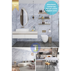 Technojet Kendinden Yapışkanlı Mermer Desen Folyo Mutfak Banyo Tezgah Duvar Kaplama 60cmx300cm