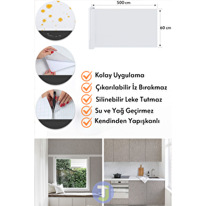 Technojet Kendinden Yapışkanlı Dokulu Keten Görünümlü Mutfak Salon Duvar Dolap Masa Kaplama 60x500cm