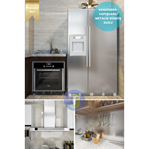 Technojet Kendinden Yapışkanlı Metalik Folyo Mutfak Banyo Tezgah Duvar Dolap Masa Kaplama 60cmx100cm