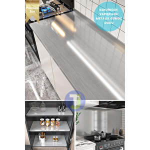 Technojet Kendinden Yapışkanlı Metalik Folyo Mutfak Banyo Tezgah Duvar Dolap Masa Kaplama 60cmx100cm