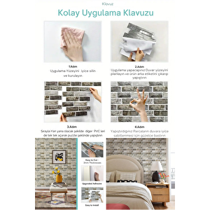 Technojet 30x30cm 3d Kendinden Yapışkanlı Duvar Kağıdı Kaplama Dekorasyon Mutfak 6lı Paket 0,54m2