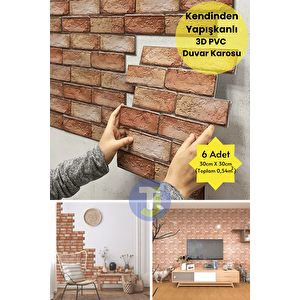30x30cm 3d Kendinden Yapışkanlı Duvar Kağıdı Kaplama Dekorasyon Mutfak 6lı Paket 0,54m2