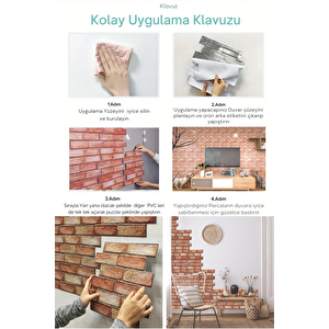 Technojet 30x30cm 3d Kendinden Yapışkanlı Duvar Kağıdı Kaplama Dekorasyon Mutfak 6lı Paket 0,54m2