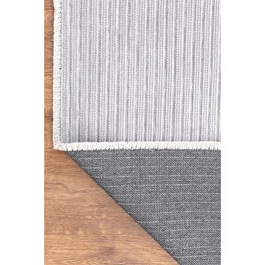 Ravi Yıkanabilir Kaydırmaz,pamuk Dokuma,premium Kalite Salon&mutfak&yemek Odası Kilimi 1702a-gri 200x450 cm
