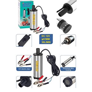 Paslanmaz Gövdeli Profesyonel Bakır Sargılı 12v Mini Mazot Sıvı Yağ Yakıt Aktarma  Pompası  51mm