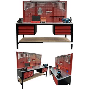 2 Mt 6 Çekmeceli Dayanıklı Takım Dolabı İçi Dolu Tam Donanımlı Takım Tezgahı 320 Parça Full