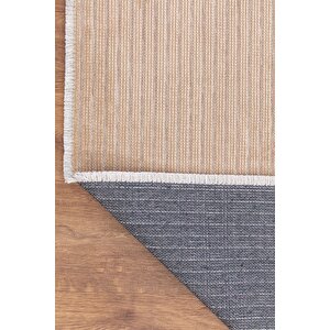 Ravi Yıkanabilir Kaydırmaz,pamuk Dokuma,premium Kalite Salon&mutfak&yemek Odası Kilimi 1704a-bej 80x350 cm