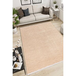 Ravi Yıkanabilir Kaydırmaz,pamuk Dokuma,premium Kalite Salon&mutfak&yemek Odası Kilimi 1704a-bej 160x350 cm