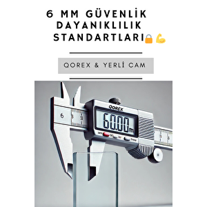 Ustaduş - Qorex Marka - Si̇yah - 6 Mm Temperli Kum Cam Duşakabin H:190 Özel Seri Krom Aksesuar ( 1 ) 65x65 cm