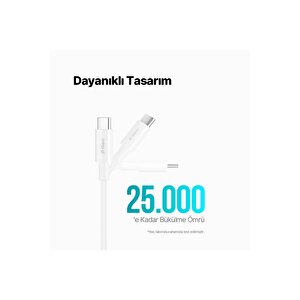 Ttec Type-c To Type-c 30cm 60w Pd/qc Hızlı Şarj/data Kablosu 2dk47b Beyaz