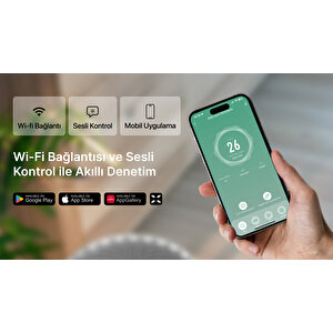 Akıllı Hava Temizleyici, Air Purifier, Mobil Uygulama Ile Denetim, 70 M2 Etkili, 3 Katmanlı Hepa13 Filtreli Hava Temizleme Cihazı Pembe X7420
