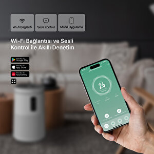 Xenon Smart Akıllı Hava Temizleyici, Wi-fi Mobil Uygulama Denetimli, Gece Lambalı, 50 M2 Etkili Air Purifier, Cadr 360m³/s, 3 Katmanlı Hepa13 Filtreli, Sessiz Hava Temizleme Cihazı X7421