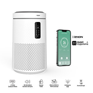 Xenon Smart Akıllı Hava Temizleyici, Wi-fi Mobil Uygulama Denetimli, Gece Lambalı, 50 M2 Etkili Air Purifier, Cadr 360m³/s, 3 Katmanlı Hepa13 Filtreli, Sessiz Hava Temizleme Cihazı X7421