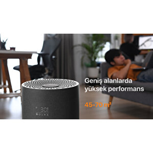 Akıllı Hava Temizleyici, Air Purifier, Mobil Uygulama Ile Denetim, 70 M2 Etkili, 3 Katmanlı Hepa13 Filtreli Hava Temizleme Cihazı, Gri X7420