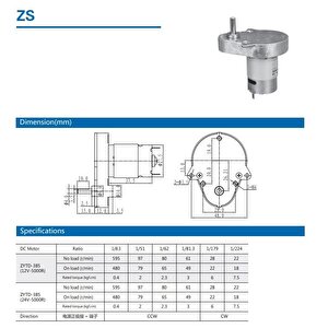 Ow10151 Redüktörlü 24v 45 Rpm Dc Motor
