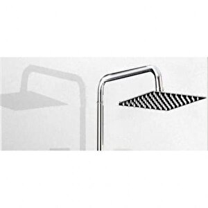 Kireç Kırıcılı 304 Kalite Paslanmaz Inox Kare Tepe Duş Başlığı 25x25 Cm Inox