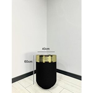 Elegant Dekoratif Gold Darbuka Siyah Saksı 60cm