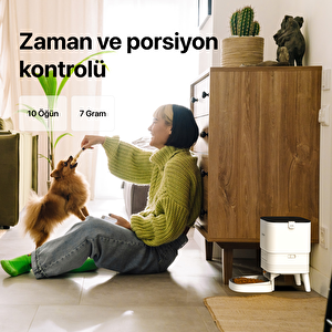 Otomatik Mama Kabı, 4l Metal Besleme Kasesi, Wi-fi Mobil Uygulama, Programlanabilir, Sesle Beslemeye Çağırma, Beyaz X8612