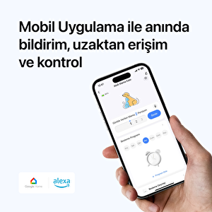 Otomatik Mama Kabı, 4l Metal Besleme Kasesi, Wi-fi Mobil Uygulama, Programlanabilir, Sesle Beslemeye Çağırma, Beyaz X8612