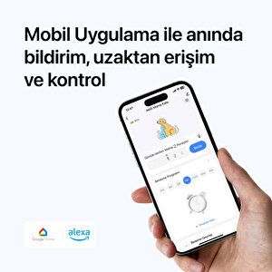 Otomatik Mama Kabı, 4l Metal Besleme Kasesi, Wi-fi Mobil Uygulama, Programlanabilir, Sesle Beslemeye Çağırma, Beyaz X8612