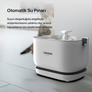 Otomatik Şarj Edilebilir Bataryalı Kedi Su Sebili, Pet Su Çeşmesi, Kablosuz Evcil Hayvan Su Şelalesi, Ultra Sessiz Çelik Su Pınarı X8652
