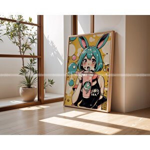 Pop Art Anime Tarzı 3'lü Ahşap Çerçeveli Tablo Seti 21x30