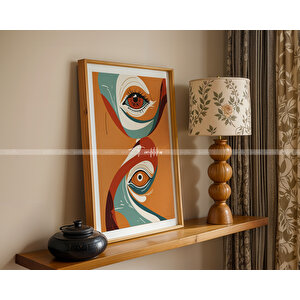 Canlı Renkler Ahşap Çerçeveli 2'li Tablo Seti - 21x30