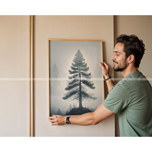 Doğanın Huzuru Temalı 3'lü Ahşap Çerçeveli Tablo Seti-21x30