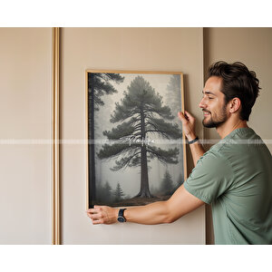 Doğanın Huzuru Temalı 3'lü Ahşap Çerçeveli Tablo Seti-30x42