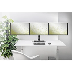 Ayaklı Üçlü Monitör Tutucusu 13-27", 3 X 8 Kg (maks.), Siyah
