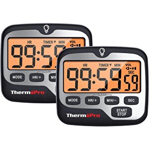 Thermopro Tm01 Mutfak,spor, Ders Alarmlı Kronometre, Geri Sayım Sayacı Ve Dijital Saat - 2 Adet