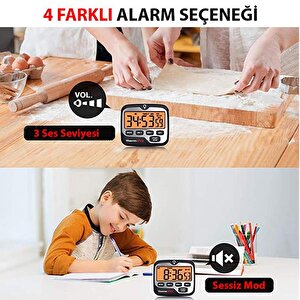 Thermopro Tm01 Mutfak,spor, Ders Alarmlı Kronometre, Geri Sayım Sayacı Ve Dijital Saat - 2 Adet