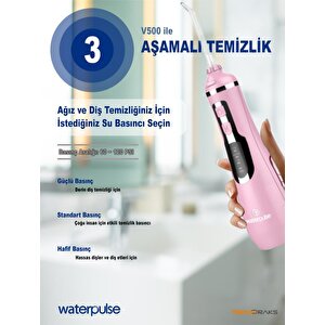 Waterpulse Wp-v500-p Water Flosser Taşınabilir, Şarjlı, Masajlı, Diş/protez Bakım Ve Ağız Duşu