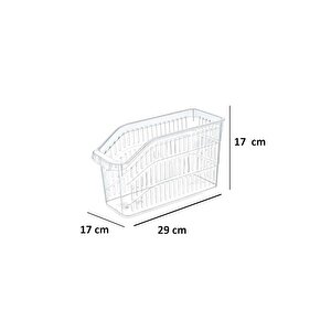 Buzdolabı Sepeti Istiflenebilir Kutu Dolap Içi Organizer 6 Adet Sepet Şeffaf 30x16x17 No:2