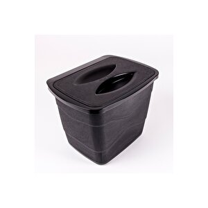 Pratik Askılı Kapaklı Tezgah Altı Çöp Kovası 5 Litre - Kaydırmalı, Gri Asılabilir Mr-242
